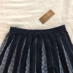 Francesca's blue striped lace midi skirt NWT